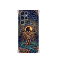 PrintiFy Samsung Galaxy S21ultra ile Uyumlu Simya Serisi Kozmik Denge Tasarımlı Uv Baskılı Köşe Korumalı Antişok Kılıf