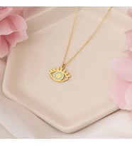 MİNELİ GÖZ KOLYE (Gold)