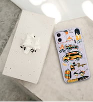 Vintage Sticker Tasarımlı Kişiye Özel Şeffaf Telefon Kılıfı (Tüm Telefon Modelleri Mevcuttur.) - Hediye Kutulu