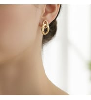 STİL İNCİSİ/XUPING JEWELRY İKİLİ HALKA MODEL KÜPE (Altın)