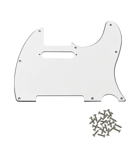 Telecaster Uyumlu Elektro Gitar Pickguard 8 Delikli Düz Beyaz
