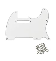 Telecaster Uyumlu Elektro Gitar Pickguard 8 Delikli Düz Beyaz