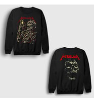 Presmono Unisex Siyah Time Muzik Metallica Sırt Baskılı Sweatshirt 518130tt