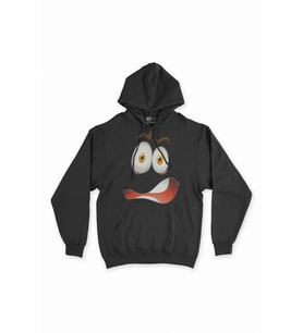 Şaşkın Surat Siyah Sweatshirt Hoodie