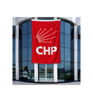 CHP Kırmızı Parti Bayrağı 140gr Premium Raşel Kumaş 400x600cm