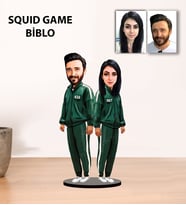 Kisiye Özel Squid Game Tasarımlı Karikatür ÇİFT , SEVGİLİ Biblo