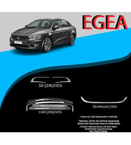 Fiat Egea Uyumlu Cam Çerçevesi-Sis Çerçevesi-Ön Panjur Çıtası Krom Set 2021 Model Parça (Karışık)