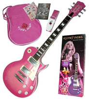 Valencia Gypsy Rose GRE2KCPK Elektro Gitar Seti (Pembe)  Strat Tipi - Simli Pembe - Amfi ve Aksesuar Dahil
