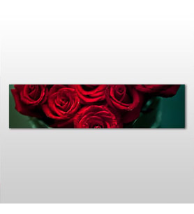 Kırmızı Gül Kanvas Tablo 120x40cm (Karışık)