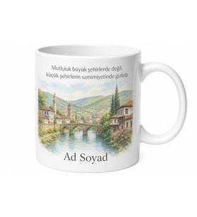 Bilecik Küçük Şehir Mutluluğu Kupa Bardak Özel Tasarım Hediye