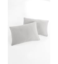Örme %100 Pamuk Flaplı 2 Adet Yastık Kılıfı 50×70 Cm (Açık Gri)