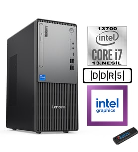 Lenovo Thinkcentre Neo 50T Gen5 Intel Core I7 13700 16GB Ddr5 1tb SSD Windows 11 Home Intel UHD 770 12UB000LTRH03+ZETTA Flash Bellek