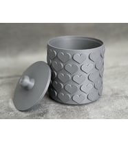 3D Baskı Kalp Desenli Kapaklı Saklama Kutusu - İki Renkli Organizer - Gri