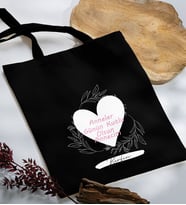 BK Gift Kişiye Özel İsimli Anneler Günü Tasarımlı Siyah Kumaş Bez Çanta, Baskılı Omuz Çantası, Alışveriş Çantası, Anneler Günü Hediyesi, Anneye Hediye-2
