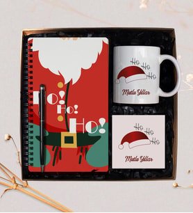 Yılbaşı Tasarımlı Defter, Kupa, Kalem, Bardak Altı 