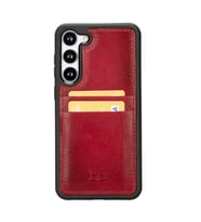 Bouletta Samsung Galaxy S23 Plus Uyumlu Deri Arka Kapak FXCP V4EF (Kırmızı)
