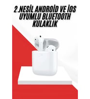 2. Nesil Bluetooth Android ve İOS Uyumlu Kablosuz Kulaklık Çağrı Cevaplama