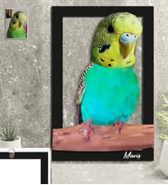 Kişiye Özel Hayvan Karikatürlü Kuş 3D Ahşap Tablo 30x47 Model-2