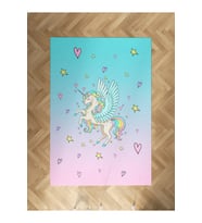 MEKTA HOME BEBEK VE ÇOCUK ODASI Uçan Unicorn Desenli Halı
