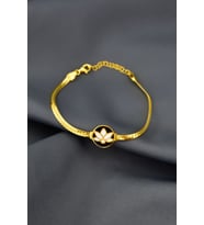Papatya Silver 925 Ayar Gümüş Gold Kaplama Mineli Lotus Çiçeği Bileklik