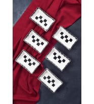 6’lı Çerezlik Dama Desen Handmade Sunumluk Reçellik Sosluk Kahvaltılık Çerez İkram Seti