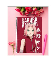 Sakura Haruno Anime Defter 1 Adet Özel Tasarım A4 Boyutu Telli Kareli Defter 21*29 Cm