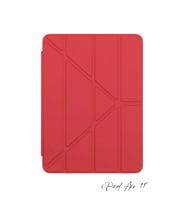 iPad Air 11 inç 6. Nesil Uyumlu Kalem Bölmeli Akıllı Trifolding Tablet Kılıfı (Kırmızı)
