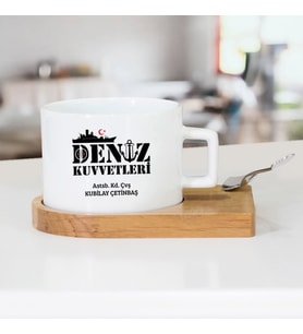 Kişiye Özel Deniz Kuvvetleri İçin Hediyelik Çay Fincanı