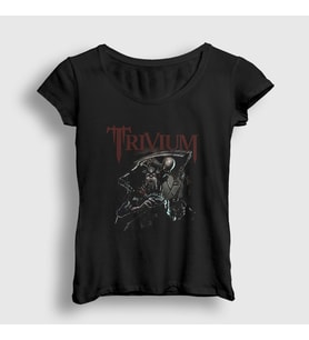 Presmono Kadın Siyah Reaper Trivium T-Shirt 178991tt