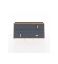 Arges Konsol 2 Raflı 4 Çekmeceli 4 Kapaklı 176x30x99 Çam-Antrasit