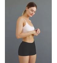 Mistirik Dikişsiz Lazer Kesim Külot Boxer Esnek İz Yapmayan Model Bel Slikonlu Şort Boxer (Siyah)