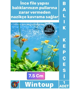#AkvaryumKepçesi Profesyonel Sağlam Dayanıklı İnce Fileli Akvarist Akvaryum Balık Kepçesi 7.5 Cm