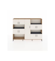Arges Dolap 10 Raflı 9 Kapaklı 220x30x163 Çam-Aytaşı/Antrasit