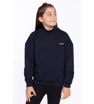 Toontoy Kız Çocuk İçi Pamuklu Sweatshirt (Lacivert)