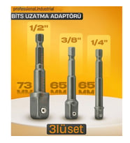 3 Lü Set Bits Uzatma Adaptörü Lokma Tutucu Bits Lokma Adaptörü 1/4-3/8-1/2 Lokmalar İçin Üçlü Set