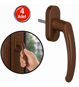 Pvc Pencere Kolu Pimapen Plastik Pen Kulp Kahve - 4 Adet