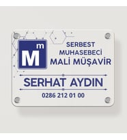 Mali Müşavir Muhasebeci Kapı Giriş Tabelası Büro Ofis Mini Tabela (Siyah)