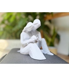 Aile Heykel Ofis masa ve raf süsü hediyelik dekoratif obje figür 15 cm