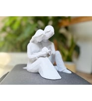 Aile Heykel Ofis masa ve raf süsü hediyelik dekoratif obje figür 15 cm