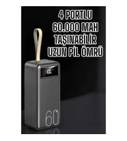 Mey İthalat® Powerbank 60.000 Mah Hızlı Şarj 4 Çıkışlı Uzun Şarj Süreli Dijital Göstergeli