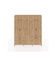 Hyperion Gardrop 11 Raflı 4 Çekmeceli 2 Askılı 220x44x243 Çam-Çam/Çam