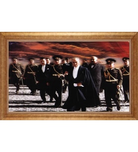 EV İŞYERİ OFİS İÇİN ALTIN ÇERÇEVELİ PASPARTULU TABLO VB693