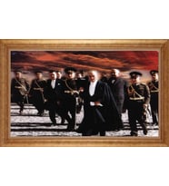 EV İŞYERİ OFİS İÇİN ALTIN ÇERÇEVELİ PASPARTULU TABLO VB693