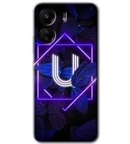 Xiaomi Redmi 13C Kılıf HD Desen Baskılı Kılıf - Dark Neon Yaprak U Harfi