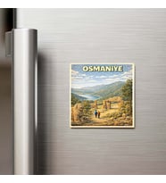 Osmaniye Şehri - Pop-Art Travel - 9x9 cm Buzdolap Magneti