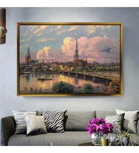 Altın Çerçeveli dekoratif tablo l1203 (Gold)