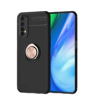 Realme 7 Kılıf Range Yüzüklü Silikon - Siyah-gold