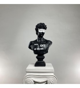 David 'Buy Art No Cocaine' Dekoratif Heykel, Pop Art Roma Yunan Heykelleri