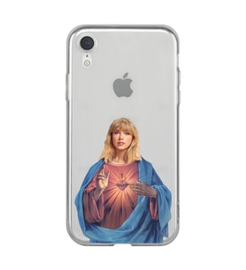 Iphone XR Uyumlu Taylor Swift Desenli Şeffaf Telefon Kılıfı