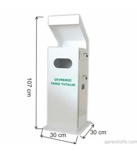 Garanti Metal 1722 Dış Mekan Kare Çöp Kovası (Küllüklü)